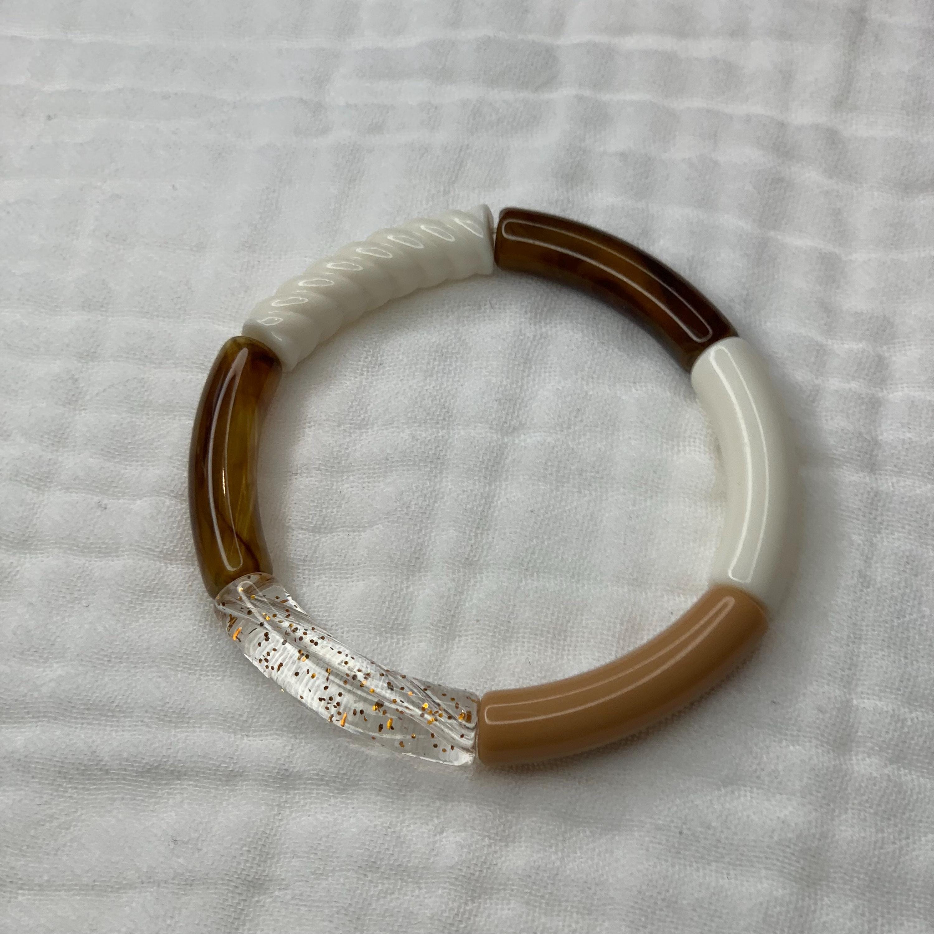 Bracelet Rigide Vintage En Jonc Naturel Beige - Ancien, Avec Patine Du Temps, Sans Défaut - Bijou Unique
