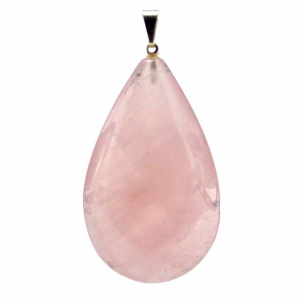 Pendentif quartz rose goutte