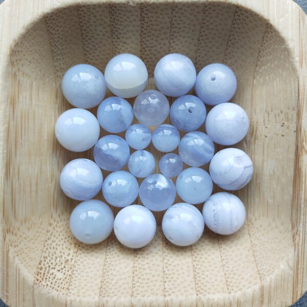 Perles Calcedoine bleue