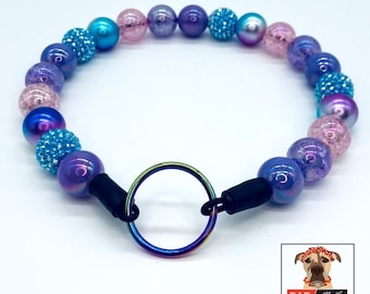 mermaid vibes cute dog collar girl dog beaded dog collar, new puppy gift, quick release dog collar biothane collar, extra large dog gifts