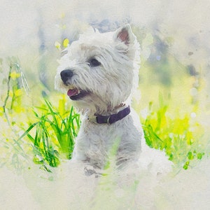 West Highland Terrier Dog Wall Art, Watercolour Print, Dog Lover Gift, Dog print, Dog Art Print, Canvas