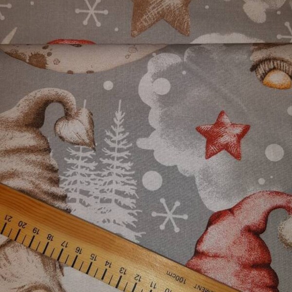 Tissu coton imprimé Noël en 160 Cm de largeur