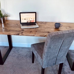 Bespoke Rustic Style Computer Desk with Square Box Legs