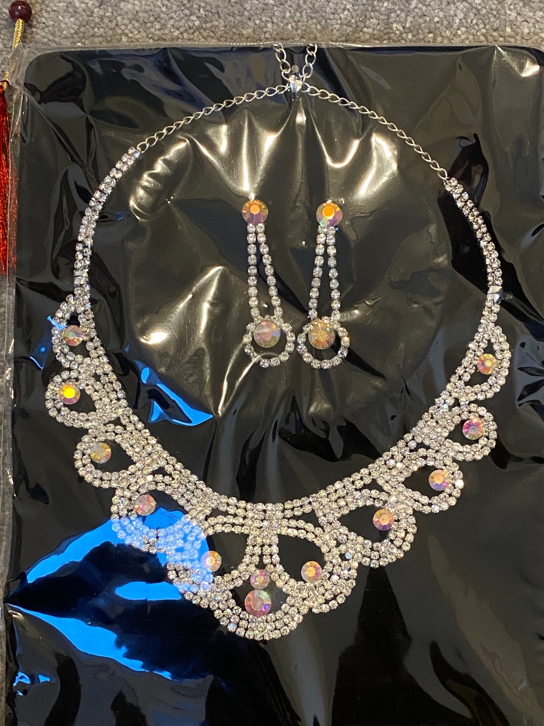 Silver Indian Jewellery Set Swarovski Crystal Etsy