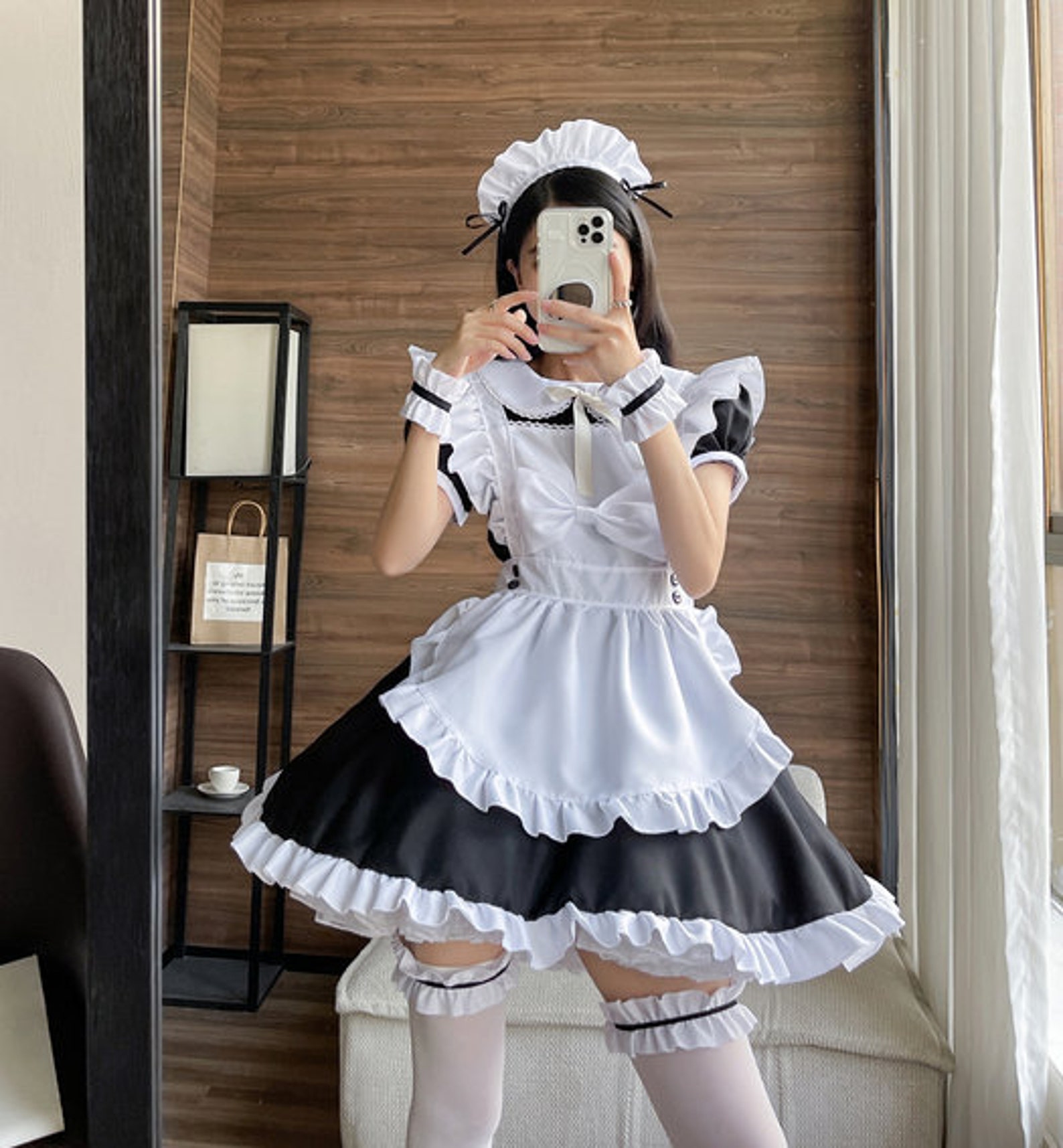 6-piece Maid Set Maid Outfit Bow Maid Dress Japanese Anime - Etsy