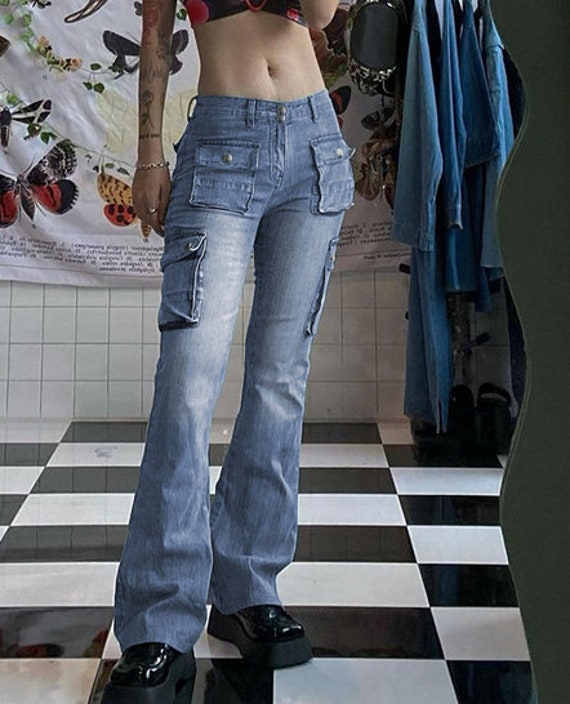 Low-rise Bootcut Stretch Retro Bootcut Jeans - Etsy