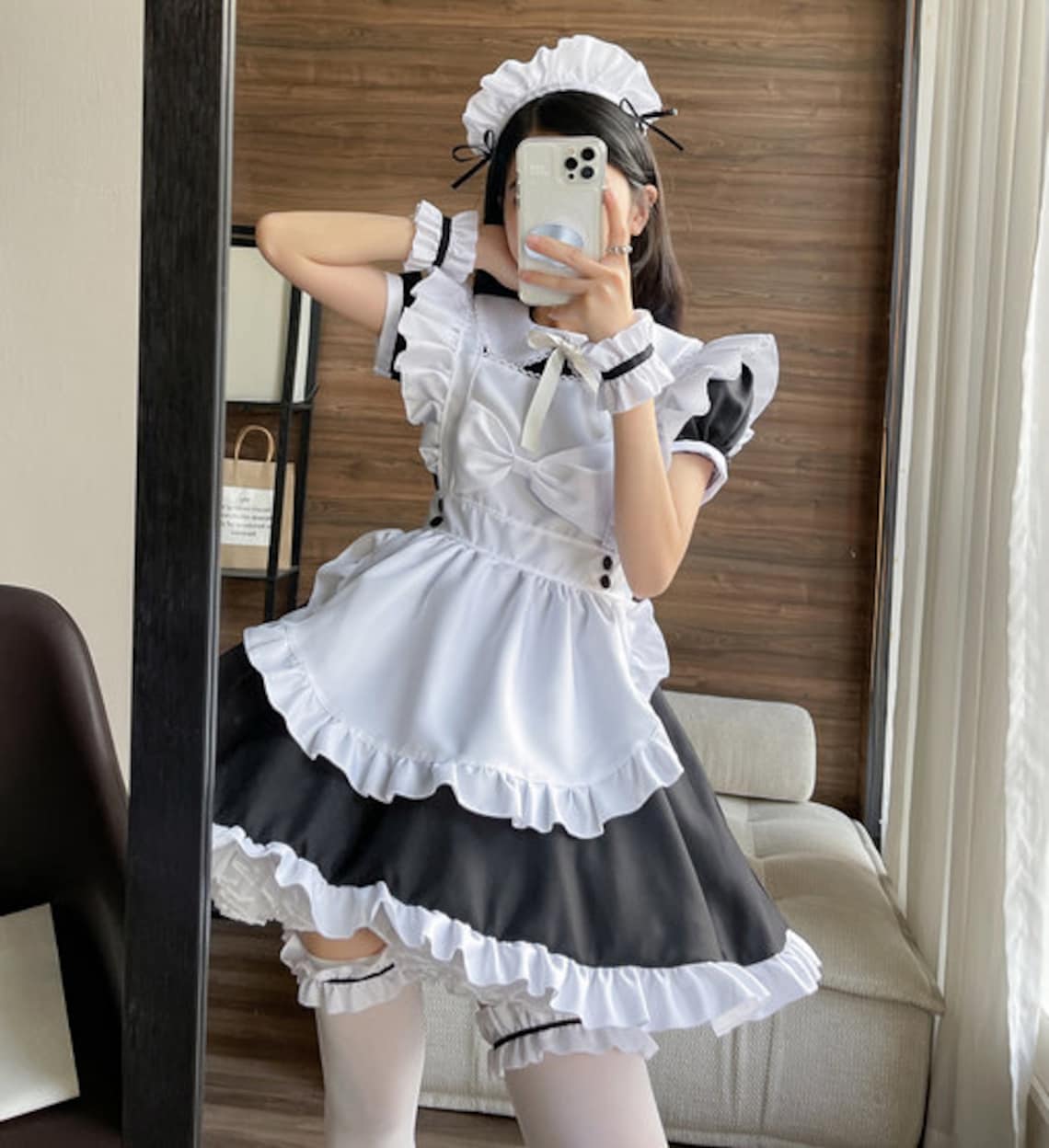 6-piece Maid Set Maid Outfit Bow Maid Dress Japanese Anime - Etsy