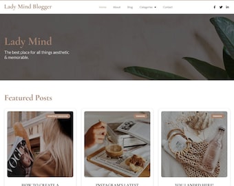 Lady Mind Blogger WordPress Theme: Elegant Feminine Blog