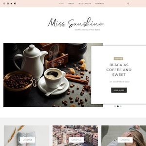 WordPress Theme for Blog |  Feminine Theme | Bloggers Style | Minimal WordPress Theme | Fashion Theme | Theme for Coaches | Simplistic Theme