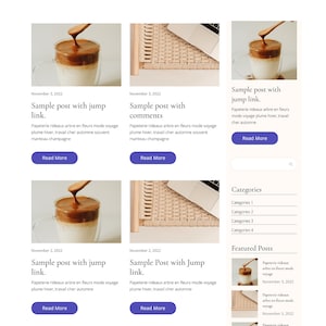 May include: A website homepage for a business called "The Bohemian Touch". The website features a light pink background with a photo of a woman wearing a hat and a gray sweater. The website also features a newsletter signup form, a blog post section, and a testimonial section.