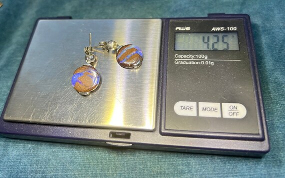 14k + 925 Australian Koriot Boulder Opal Earrings… - image 8