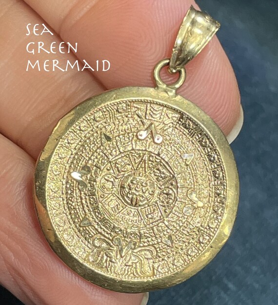 10k Yellow Gold Mayan Aztec Calendar SUN Pendant. Large - Etsy 10k-yellow-gold-mayan-aztec-calendar-sun-pendant-large-etsy