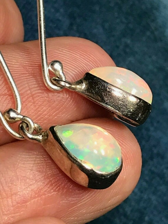 Ethiopian Welo Jelly Opal Teardrop Dangle Earring… - image 3