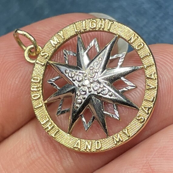 10k Gold STARBURST Pendant "The Lord is my Light … - image 8