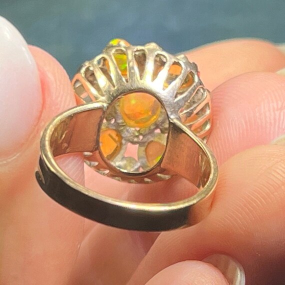 14k Yellow Gold Mexican Boulder Fire Opal Ring. 0… - image 3