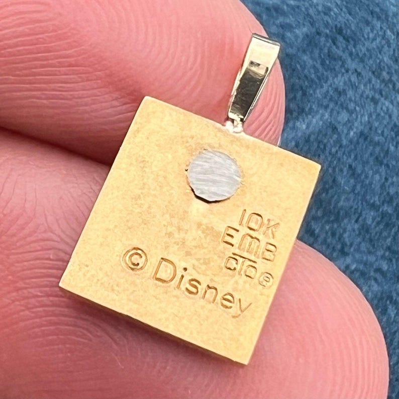 10k Gold Walt Disney + Mickey Mouse Commemorative Pendant *RARE* image 2