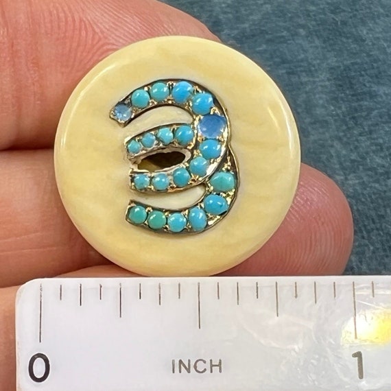 10k Yellow Gold Turquoise 2 Horseshoe Pendant. Do… - image 10