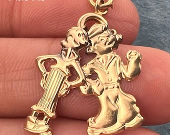 Charme Argent Sterling Vintage Popeye Dancing Sailor - 2,0 G, 2,4 Cm