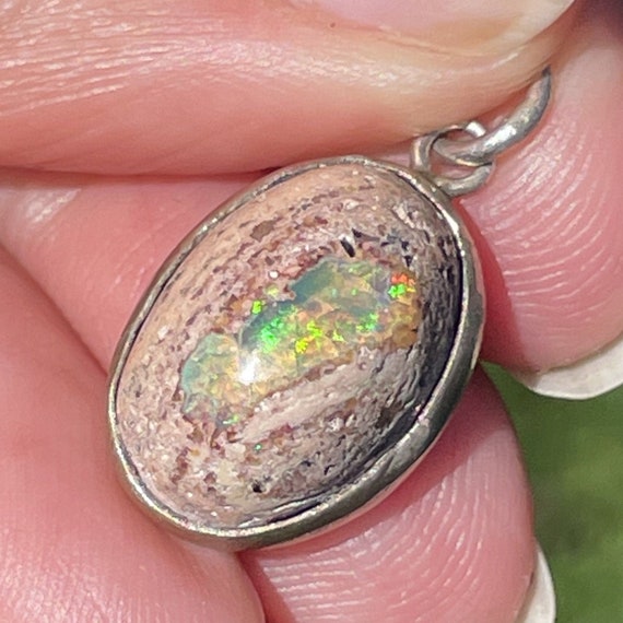 Mexican Jelly Boulder Cantera Opal Pendant in 925… - image 10