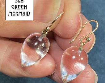 Pendientes de oro amarillo de 10k con forma de lágrima y gotas de cuarzo transparente. Nordstrom