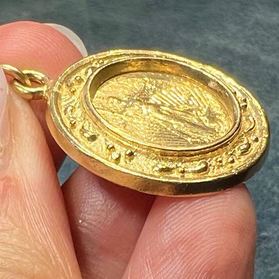10k Gold "Walking Liberty" Coin Pendant. Small Re… - image 3