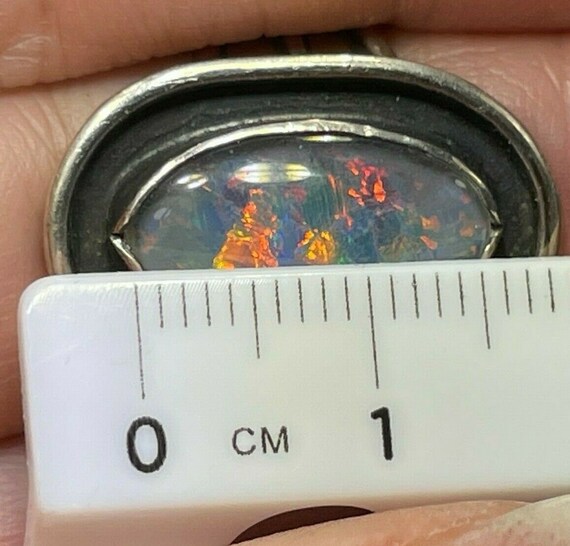 Australian Black Opal Triplet Ring in Sterling Si… - image 5