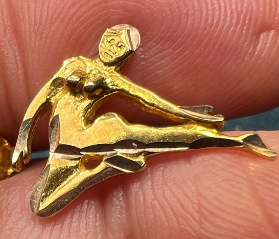 10k Yellow Gold Yoga Dancer Nudes Earrings. Sculp… - image 8
