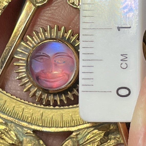 10k Gold Man in the Moon Moonstone Sun-Face Penda… - image 9