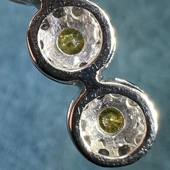 14k White Gold Canary Yellow + Clear Diamond Cros… - image 5