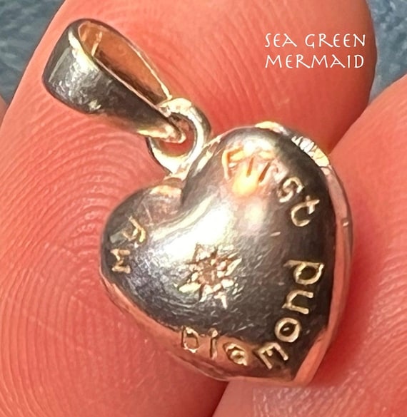 My First Diamond Gypsy Set Diamond Heart Locket Pendant. Sterling Silver
