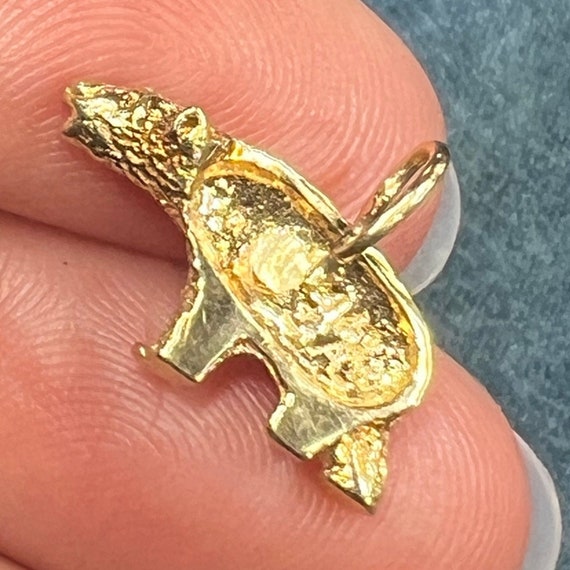 14k Yellow Gold Grizzly Bear Pendant. 3/4" - image 3