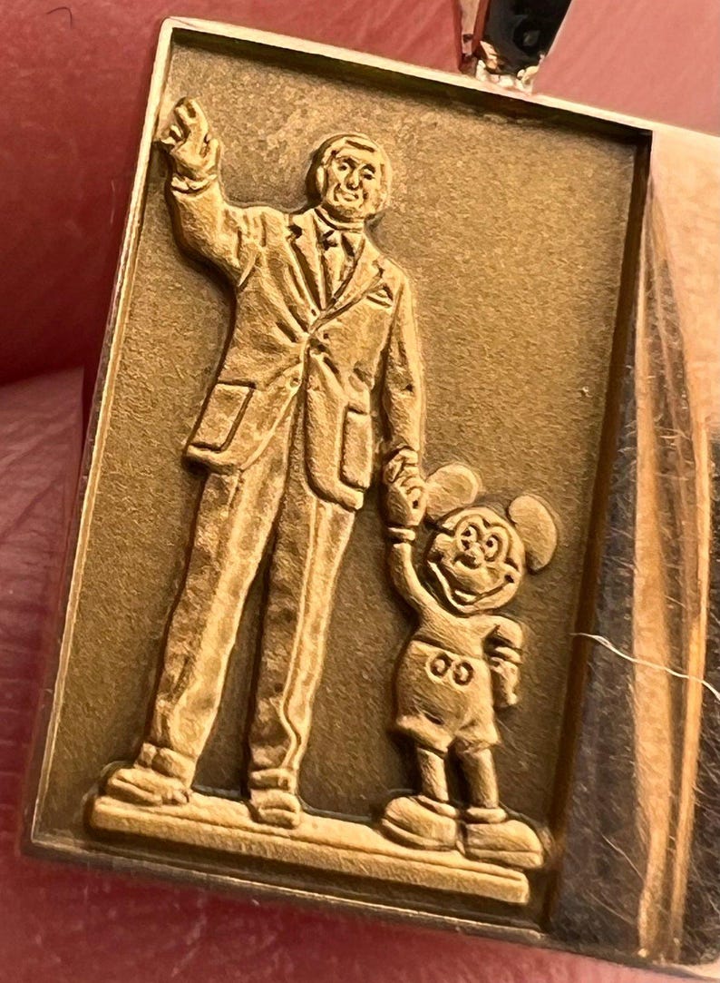 10k Gold Walt Disney + Mickey Mouse Commemorative Pendant *RARE* image 4