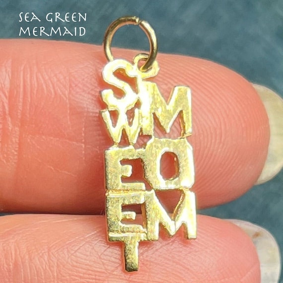 14k Yellow Gold "Sweet MOM" Pendant. Mother's Day… - image 1