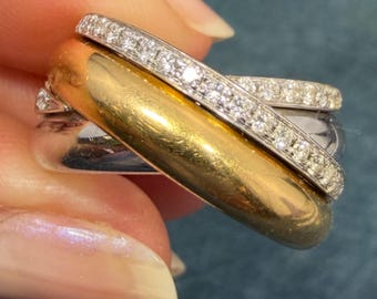 25% Over Scrap! 18k Gold Highway Criss-Cross Diamond Ring. Appraisal. 13g Video