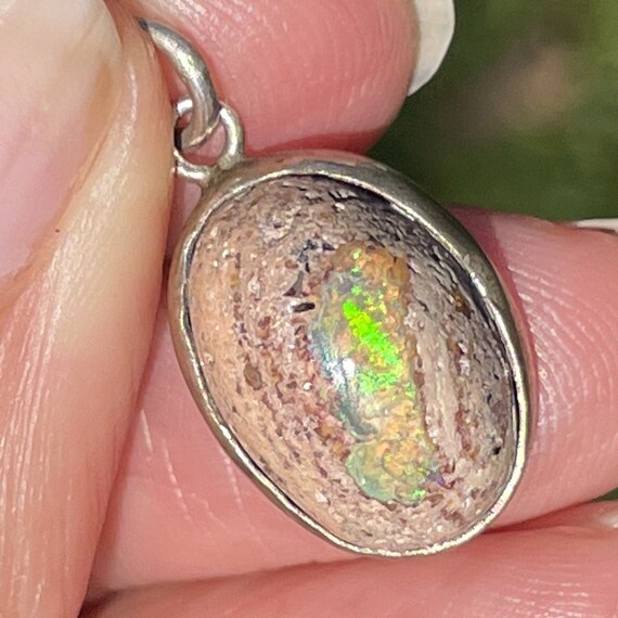 Mexican Jelly Boulder Cantera Opal Pendant in 925… - image 8