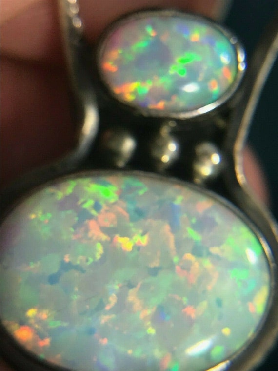 Australian Lab Opal Slide Pendant in Sterling Sil… - image 8
