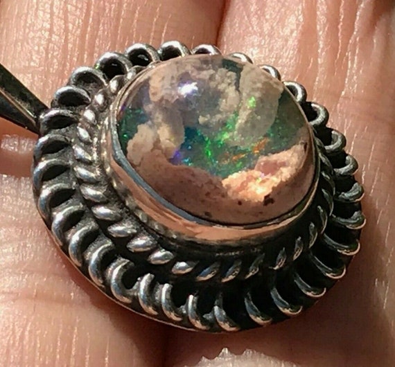 Mexican Boulder Jelly Opal Pendant. 925 Old Pawn … - image 9