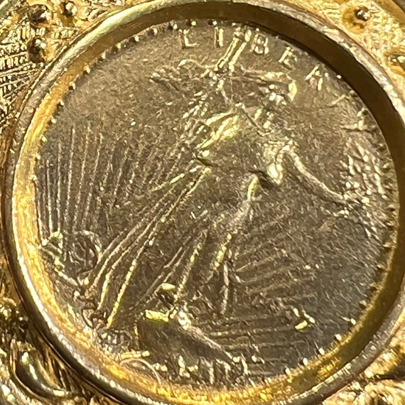 10k Gold "Walking Liberty" Coin Pendant. Small Re… - image 4