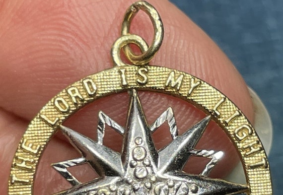 10k Gold STARBURST Pendant "The Lord is my Light … - image 9