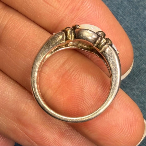 Australian Opal 3 Gem Sterling Silver Ring *Video* View 2