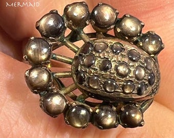 Anillo Sputnik modernista con zafiro estrella negro en oro de 14 k. Asimétrico. *Video*