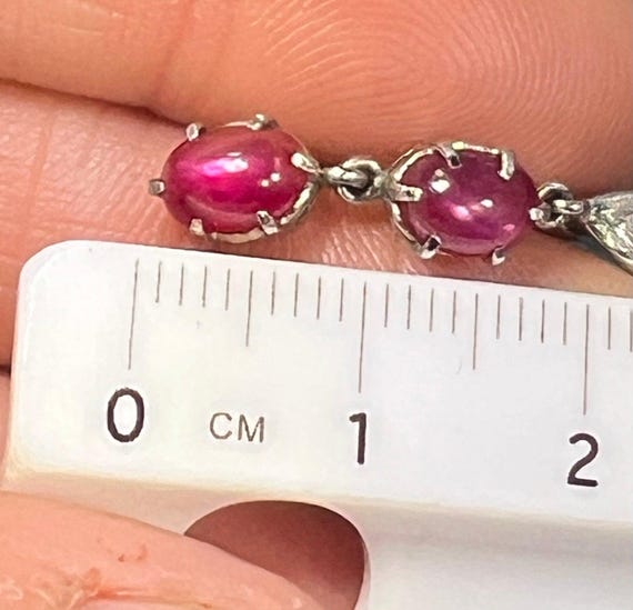 10k WG Gold Lab-Created Star Ruby Leverback Earri… - image 8