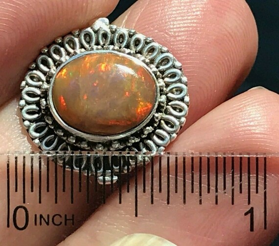 Mexican "On Fire" Opal Ring in 925 Sunburst Mount… - image 5