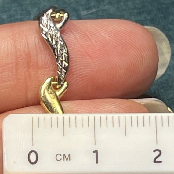 10k Yellow + White Gold 5mm Wave Link Chain Neckl… - image 7