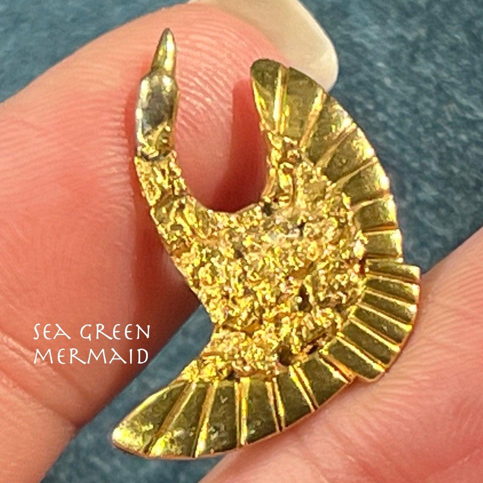 10k Yellow Gold Swan Rising In Flight Pendant. Beauty + Purity