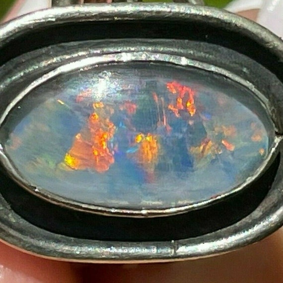 Australian Black Opal Triplet Ring in Sterling Si… - image 10