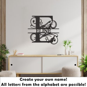 Nombre y letra personalizados, nombre de decoración de pared, letra de decoración de pared, dormitorio de decoración de pared, regalo para él o ella, decoración de pared