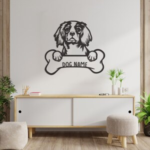 Personalisierter Cavalier King Charles Spaniel Hund, Wanddekoration Cavalier King Charles Spaniel, Wanddekoration Name, Wanddekoration Hund