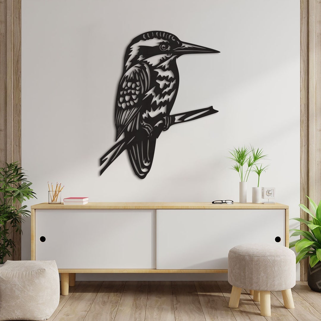 Handgesneden Houten Ijsvogel – Decoratie Uit De Wildlife Garden Serie, Levensgroot En Beschilderd Met Niet-giftige Verf