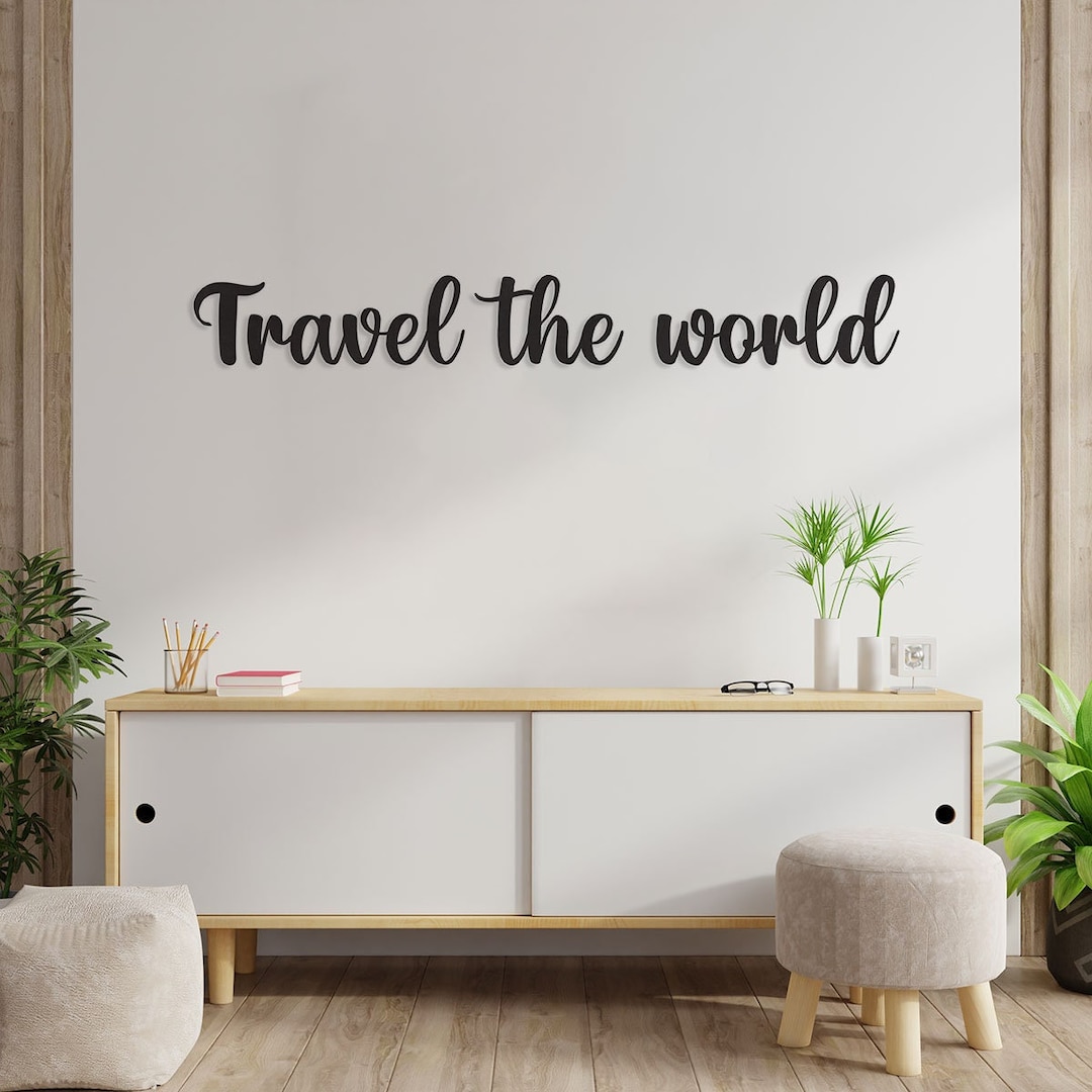 Wooden Wall Text Travel the World Wall Decoration Wood Wall Wooden Wall Text Travel the World Wall Decoration Wood Wall